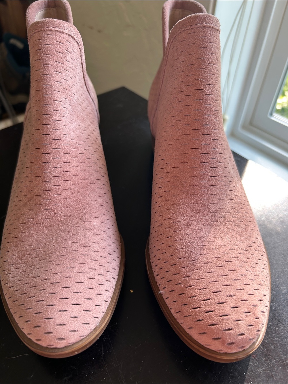 Lucky Brand pink suede heeled boots size 7.5